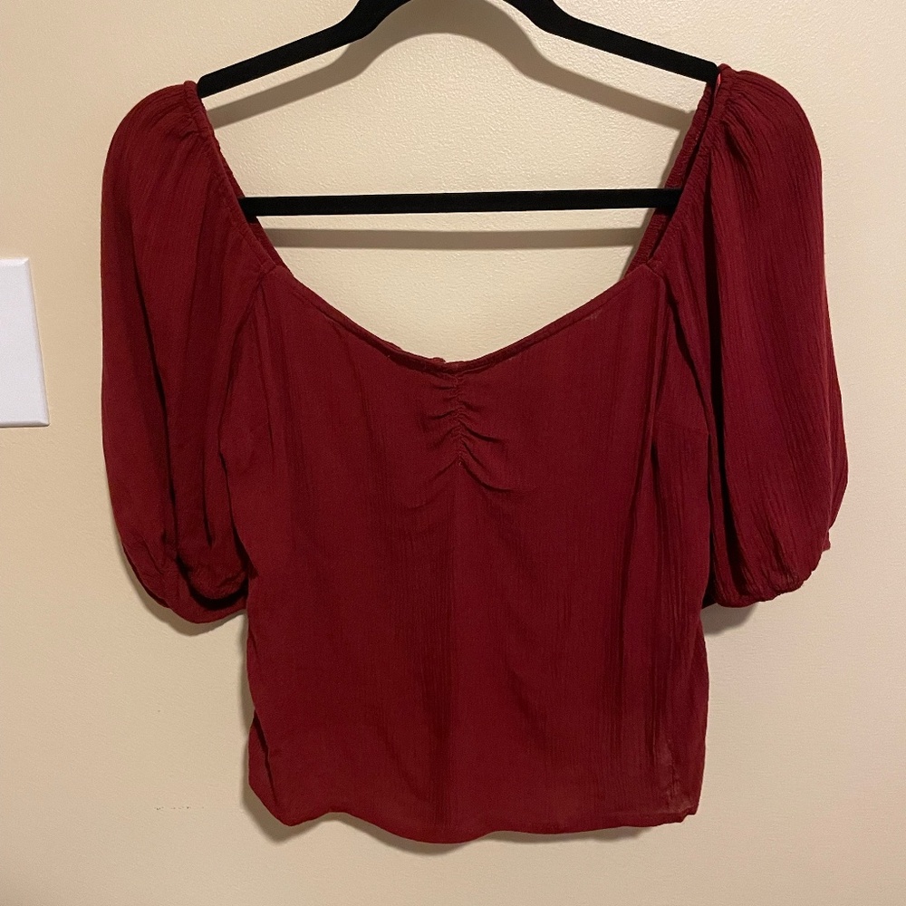 Abercrombie & Fitch Women's Medium Maroon Top